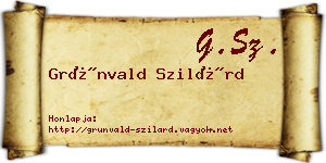 Grünvald Szilárd névjegykártya