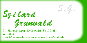 szilard grunvald business card